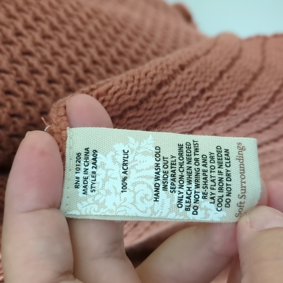 Soft SurroundingsSuzette sequin long line Asymmetrical open front cardigan Large - Picture 6 of 8